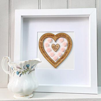 20th Anniversary Personalised China And Oak Heart, 3 of 6