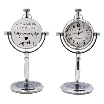 Custom Engraved Silver Colour Desk Clock Gift, 2 of 10