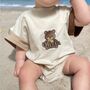 Personalised Embroidered T Shirt Romper With Teddy Bear, thumbnail 2 of 2