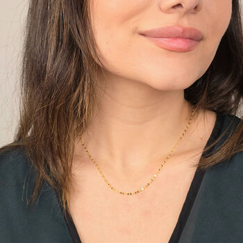 Dainty Glitter Shiny Sparkle Lip Gold Plated Chain, 3 of 5