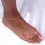 9ct Yellow Gold Open Hearts Anklet, thumbnail 1 of 3