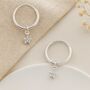 Sterling Silver Star Charm Hoop Sleeper Earrings, thumbnail 1 of 7