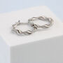 Sterling Silver Twisted Hoop Earrings, thumbnail 2 of 4