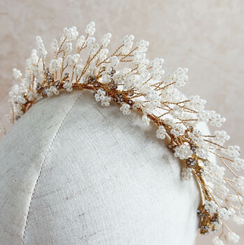 Gold Gypsophila Bridal Crown, 2 of 5