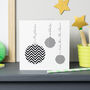 Monochrome Geometric Personalised Bauble Cards, thumbnail 1 of 2