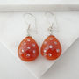 Carnelian And Pink Sapphire Earrings In Sterling Silver, thumbnail 1 of 4