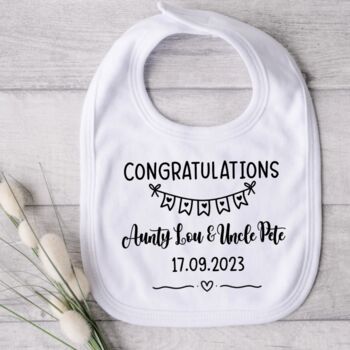 Congratulations On Your Wedding Personalised Baby Bib, 5 of 6