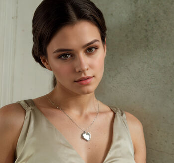 Sterling Silver Poppy Heart Locket Necklace, 2 of 9