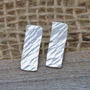 Rectangular Textured Cufflinks In Sterling Silver, thumbnail 1 of 4