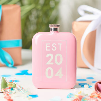 Personalised 21st Birthday Year Hip Flask, 2 of 9