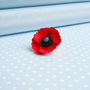 Hand Painted Red Poppy Lapel Pin, thumbnail 1 of 4