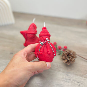 Festive Red Snowman Christmas Candle Decoration Gift, 6 of 7