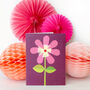 Mini Pink Flower Greetings Card, thumbnail 1 of 3