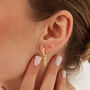 Sterling Silver Pave Spike Rhombus Drop Earring, thumbnail 1 of 8