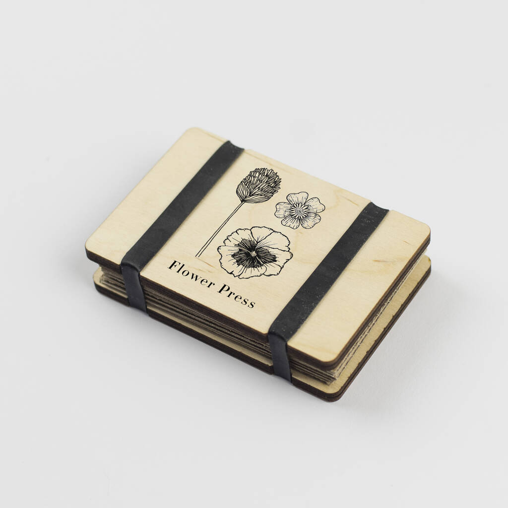 Image of Pocket Flower Press Line Illustration Flowers Style