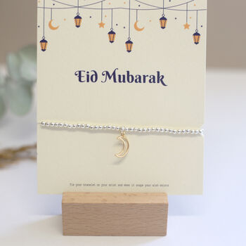 Eid Mubarak Silver Plated Beaded Bracelet, 3 of 3