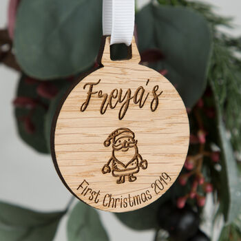 Personalised Baby's 1st Christmas Bauble Decoration, 2 of 6