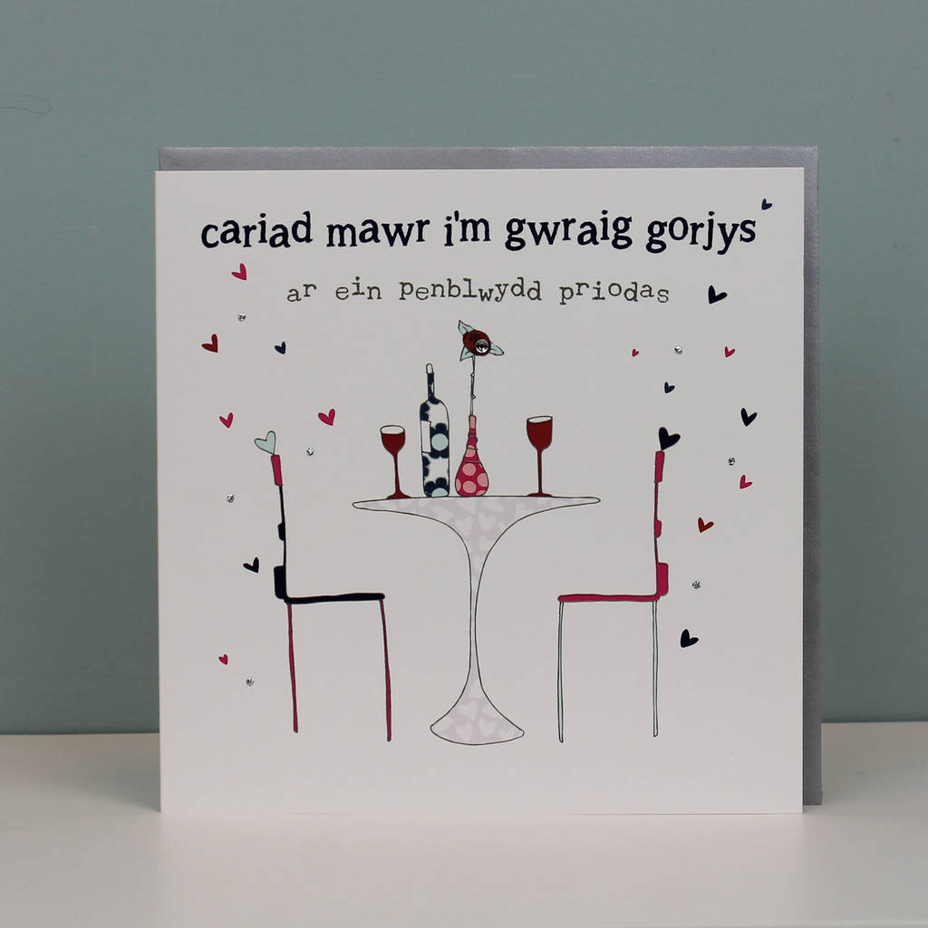 Welsh Wife Anniversary Card By Molly Mae Welsh Wife Anniversary Card By Molly Mae