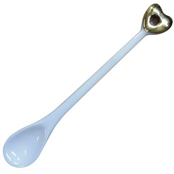 Porcelain Mr And Mrs Mugs Pair And Ceramic Spoon, 4 of 4