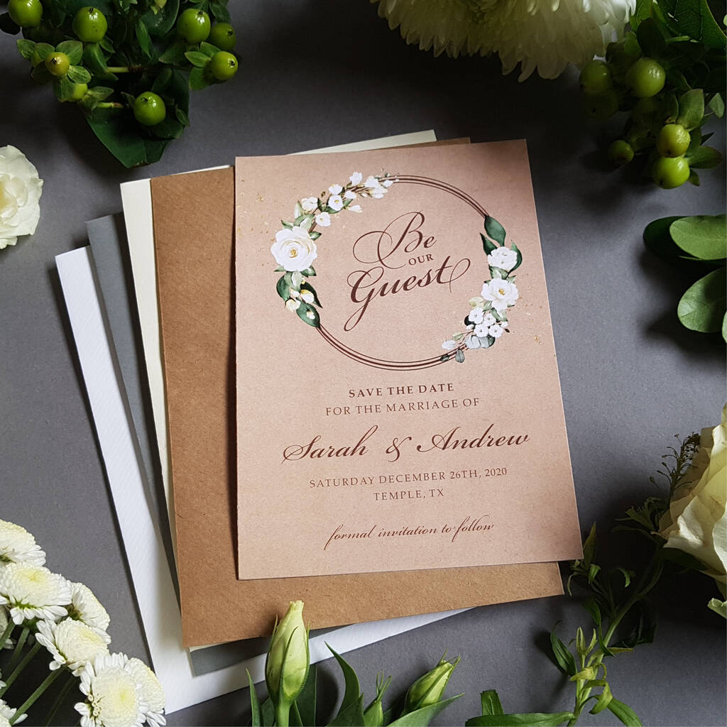 Be Our Guest Kraft Wedding Invitations Sample By Sienna Mai ...