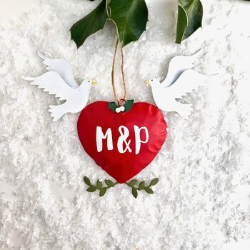 Love Heart And Doves Hanging Decoration, 2 of 2
