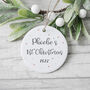 Personalised Baby's First Christmas Script Decoration, thumbnail 3 of 8