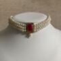 Pink 18 K Gold Plated Handcrafted Pearl Choker Set, thumbnail 5 of 5