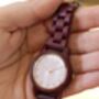 Verona Burgundy Wooden Watch For Her, thumbnail 5 of 12