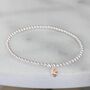 Sterling Silver November Topaz Heart Birthstone Bracelet, thumbnail 4 of 9