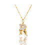 Gold Plated R Initial Necklace With Mother Of Pearl, thumbnail 2 of 6