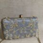 Grey Handcrafted Pearl Rectangular Clutch Bag, thumbnail 8 of 9
