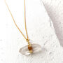 Clear Quartz Bullet Pendant Necklace Real 18k Gold Plated Gift, thumbnail 2 of 4