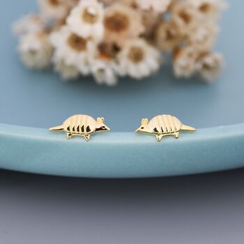 Sterling Silver Armadillo Stud Earrings, 5 of 12
