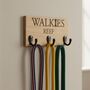 Personalised Dog Lead Holder In Solid Oak Or Walnut, thumbnail 1 of 6