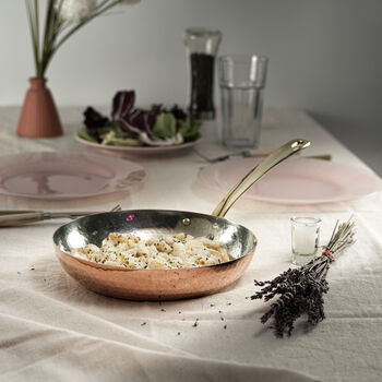 Hammered Copper Frying Pan With Brass Handle, 5 of 5