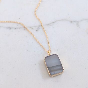 Amethyst Strata Necklace, Grey Toned Horizontal Strata, 6 of 10