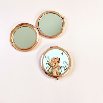 Illustrated Dog Rose Gold Compact Mirror, 8 of 8