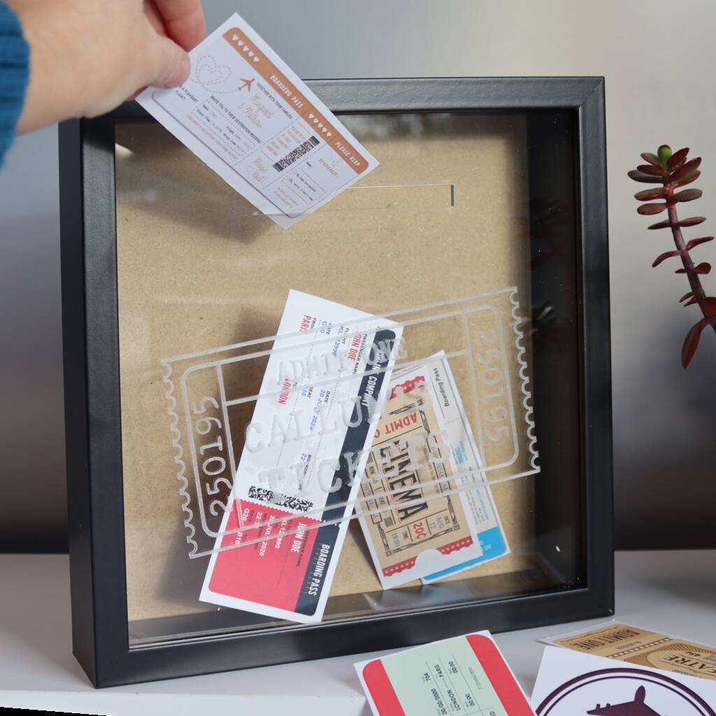 Personalised Travel Ticket Collection Box Adventure Tickets Memory