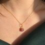 Raw Pink Tourmaline October Birthstone Crystal Necklace, thumbnail 2 of 5