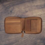 Men's Zip Around Cognac Leather Wallet Soft Leather Rfid Protected, thumbnail 5 of 7