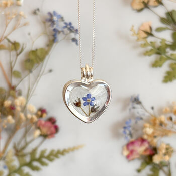 Forget Me Not Heart Locket, 3 of 8