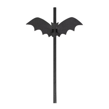 Black Halloween Bat Flag Paper Straws, 2 of 2