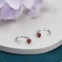Genuine Garnet Huggie Hoop Earrings, thumbnail 3 of 10