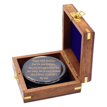 Personalised 100 Year Gunmetal Calendar Compass, 11 of 12