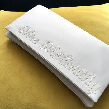 Mrs Surname Bridal Wedding Day Clutch, 3 of 10