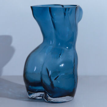 G Decor Extra Large Blue Female Torso Shaped Glass Vase, 5 of 5