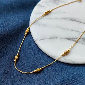 Golden Brass Thread Slim Foot Payal Anklet, 7 of 7