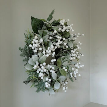 Frosted White Berry Christmas Wreath, 5 of 5