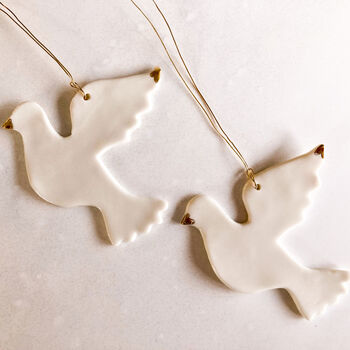 Porcelain Dove With Gold Lustre Detail, 2 of 2