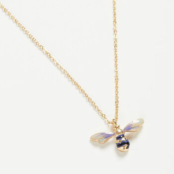 Fable Enamel Short Bee Necklace, 2 of 4